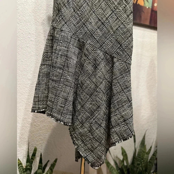 Taylor Women's Plaid Asymmetrical Hem A Line Dress White Size 8 - Picture 8 of 16